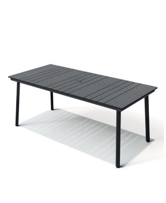 Outdoor Patio Rectangle Dining Table with Umbrella Hole
