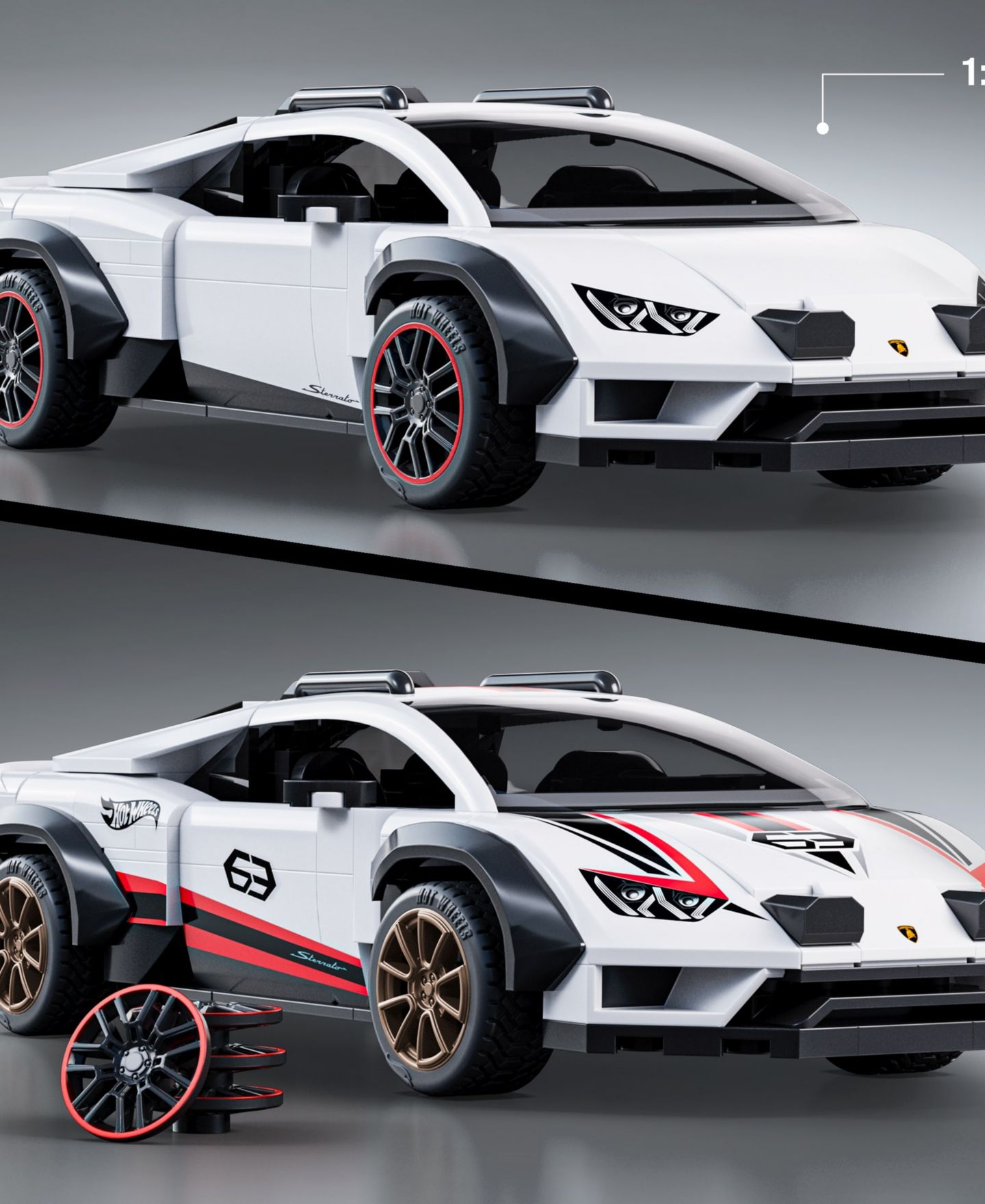 Конструктор Mattel Brick Shop Hot Wheels Lamborghini Huracán Sterrato, 268 деталей — фото 3