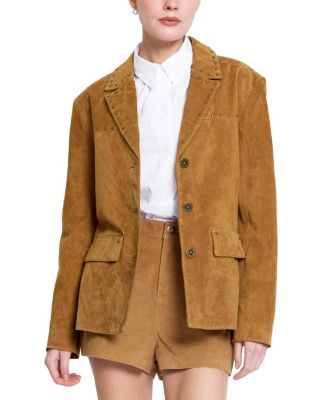 Women's Odessa Studded-Leather Boyfriend Blazer