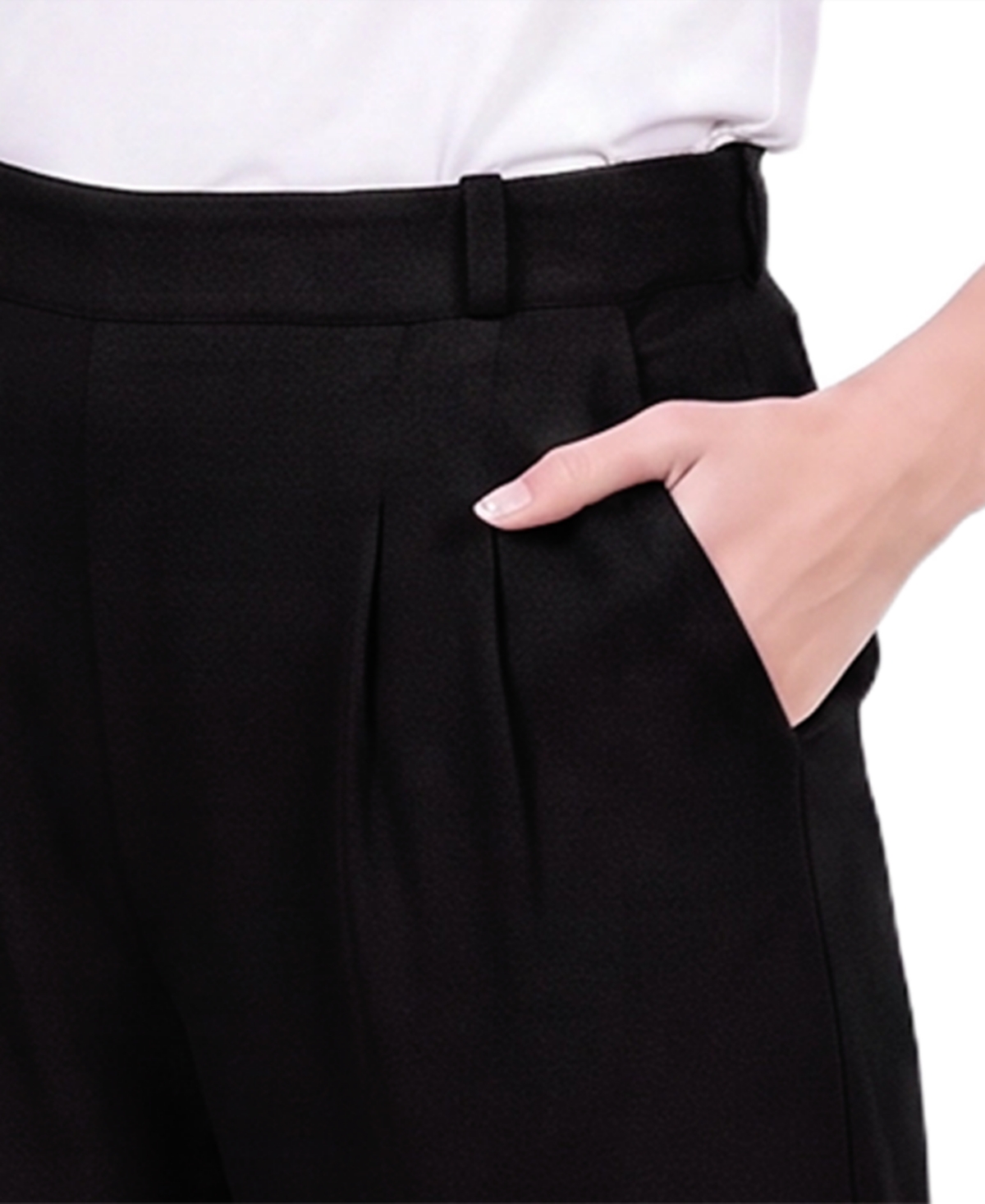 Ny Collection Petite Pleated Wide-Leg High-Rise Pants