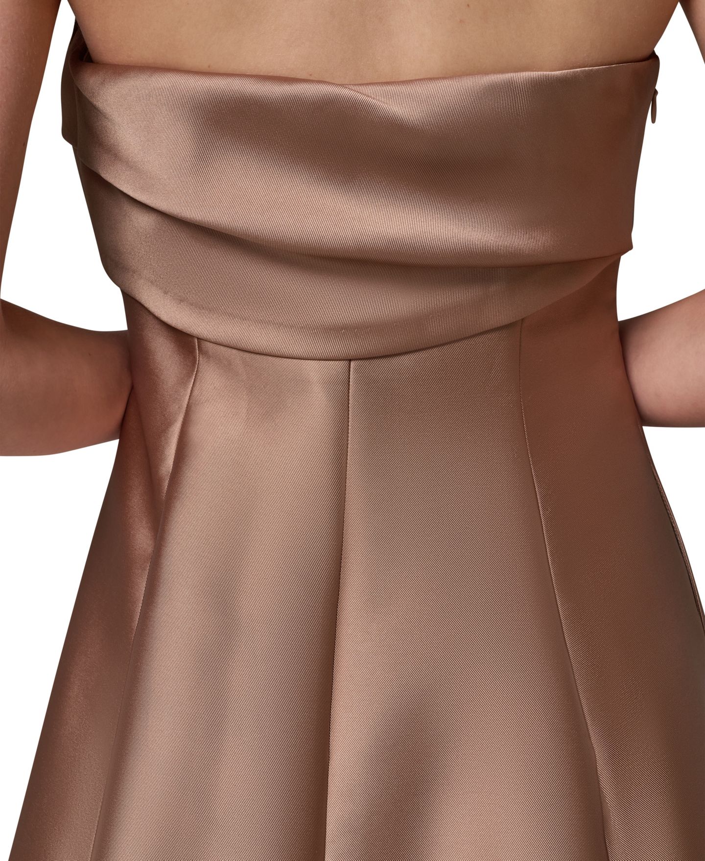 Женские платья Donna Karan New York Strapless Pleated Mikado Gown, цвет: Верблюжий — фото 6