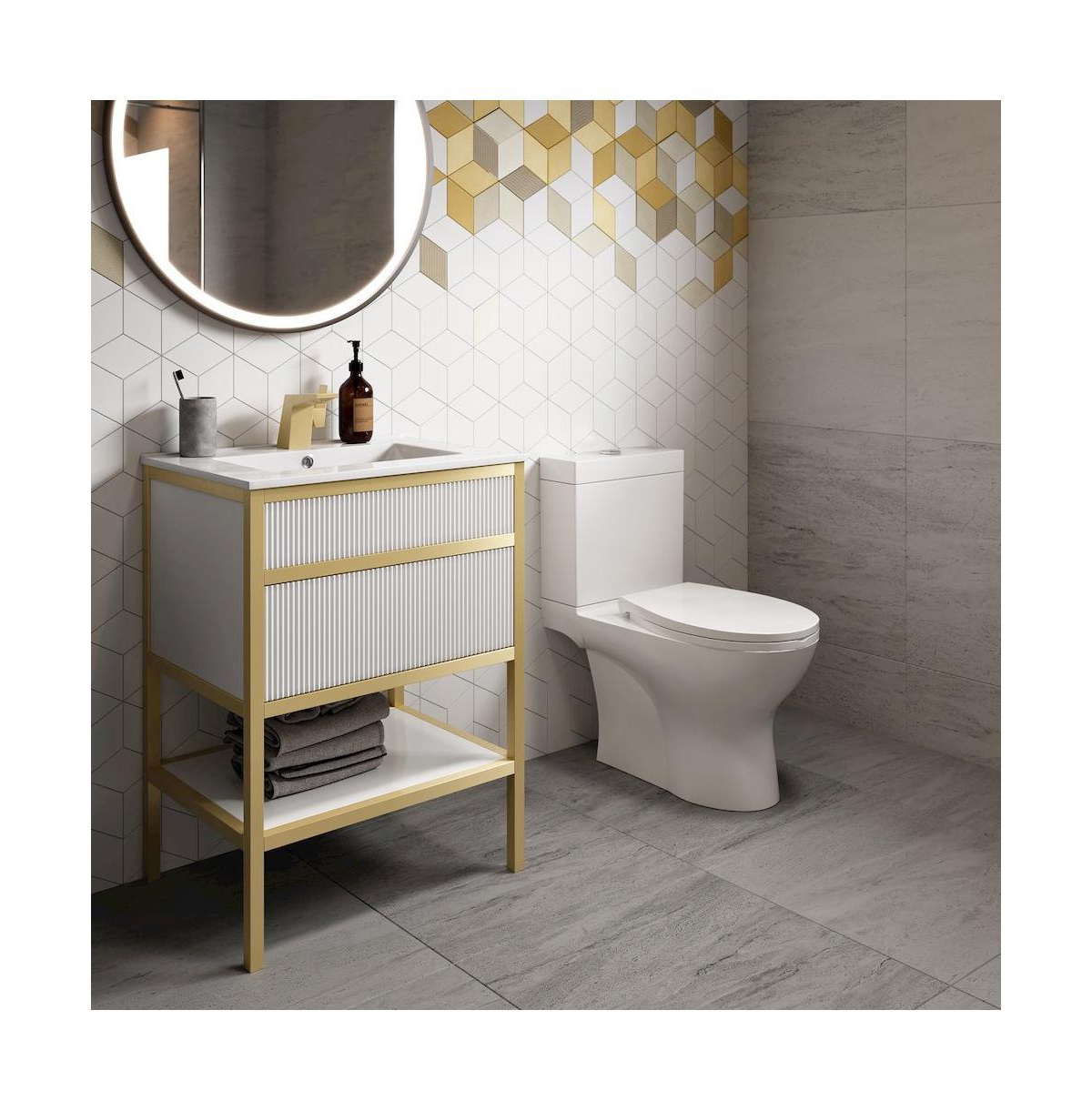 Swiss MadisonCache 24" Freestanding Bathroom Vanity in White with Sink Top