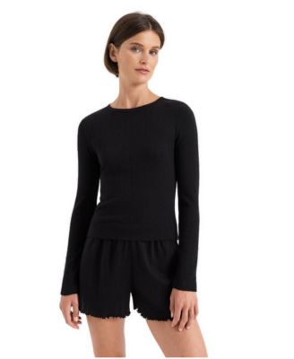 Women's Organic Cotton Pointelle Long Sleeve Tee