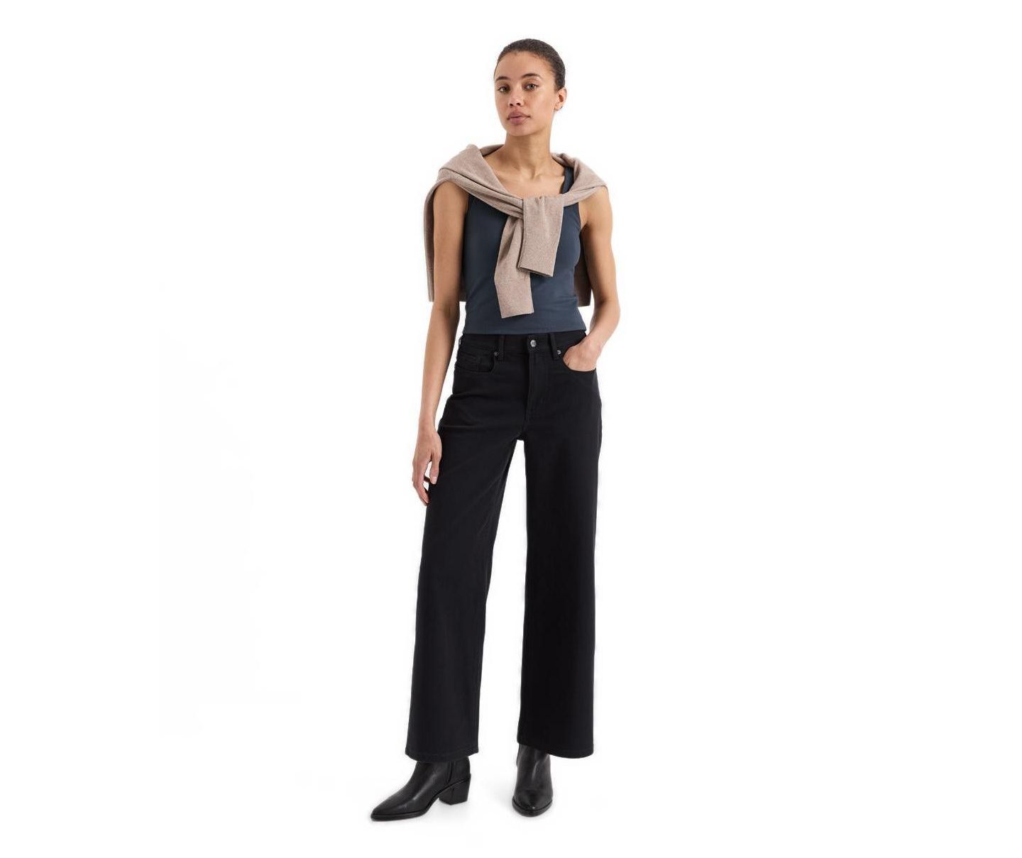 Женские брюки Pact All-Day Twill Wide-Leg, цвет: Чёрный — фото 3