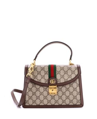 Small Ophidia Flap Top Handle Bag GG Coated Canvas