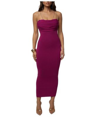 Women's La Lune Drape Cowl-Neckline Sleeveless Midi Dress