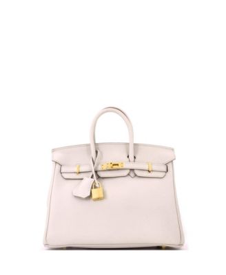 Pre-Owned Hermes Birkin 25 Handbag Light Togo with Gold Hardware