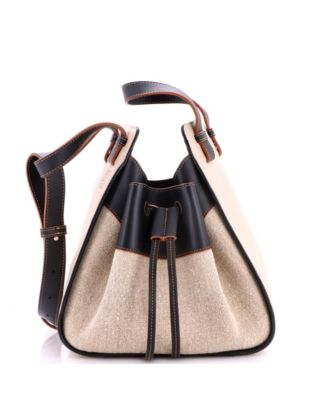 Small Hammock Bag Leather and Canvas