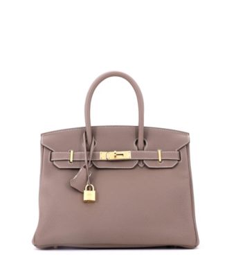 Pre-Owned Hermes Birkin 30 Handbag Grey Togo with Gold Hardware