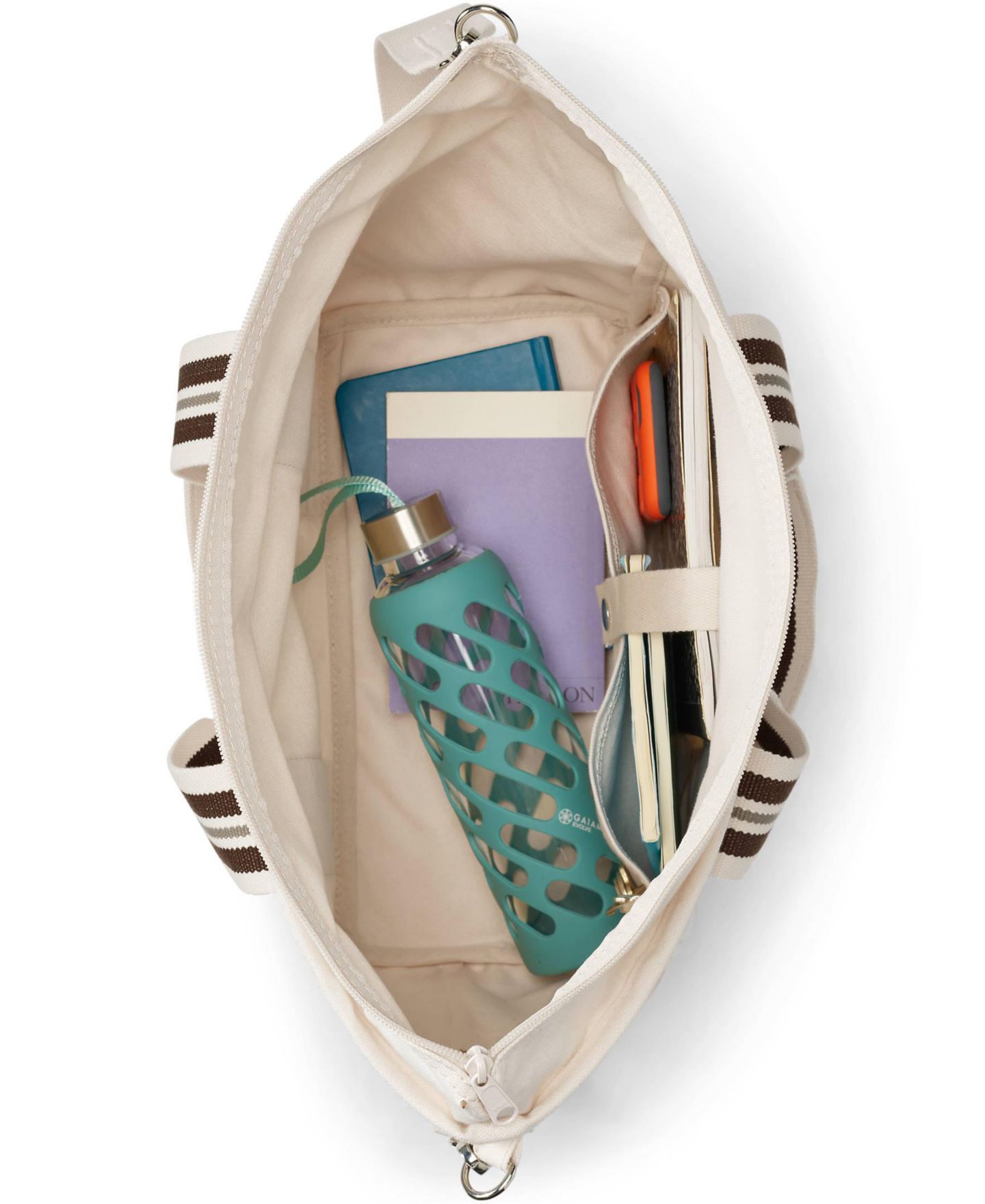 Женская сумка Lands' End Canvas Multiway Pocket Tote, цвет: Натуральный / Коричневый — фото 2