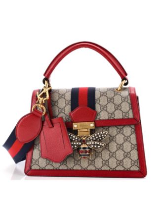 Small Queen Margaret Top Handle Bag GG Coated Canvas with Leather
