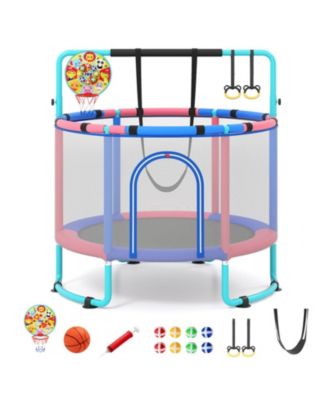 60" x 60" 6-in-1 Trampoline with Adjustable Gymnastics Bar, Ages 3+