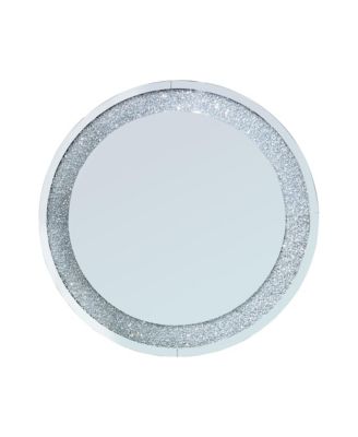 33.46 Inch 85cm Crystal Crush Diamond Sparkly Round Mirror for Wall Decoration