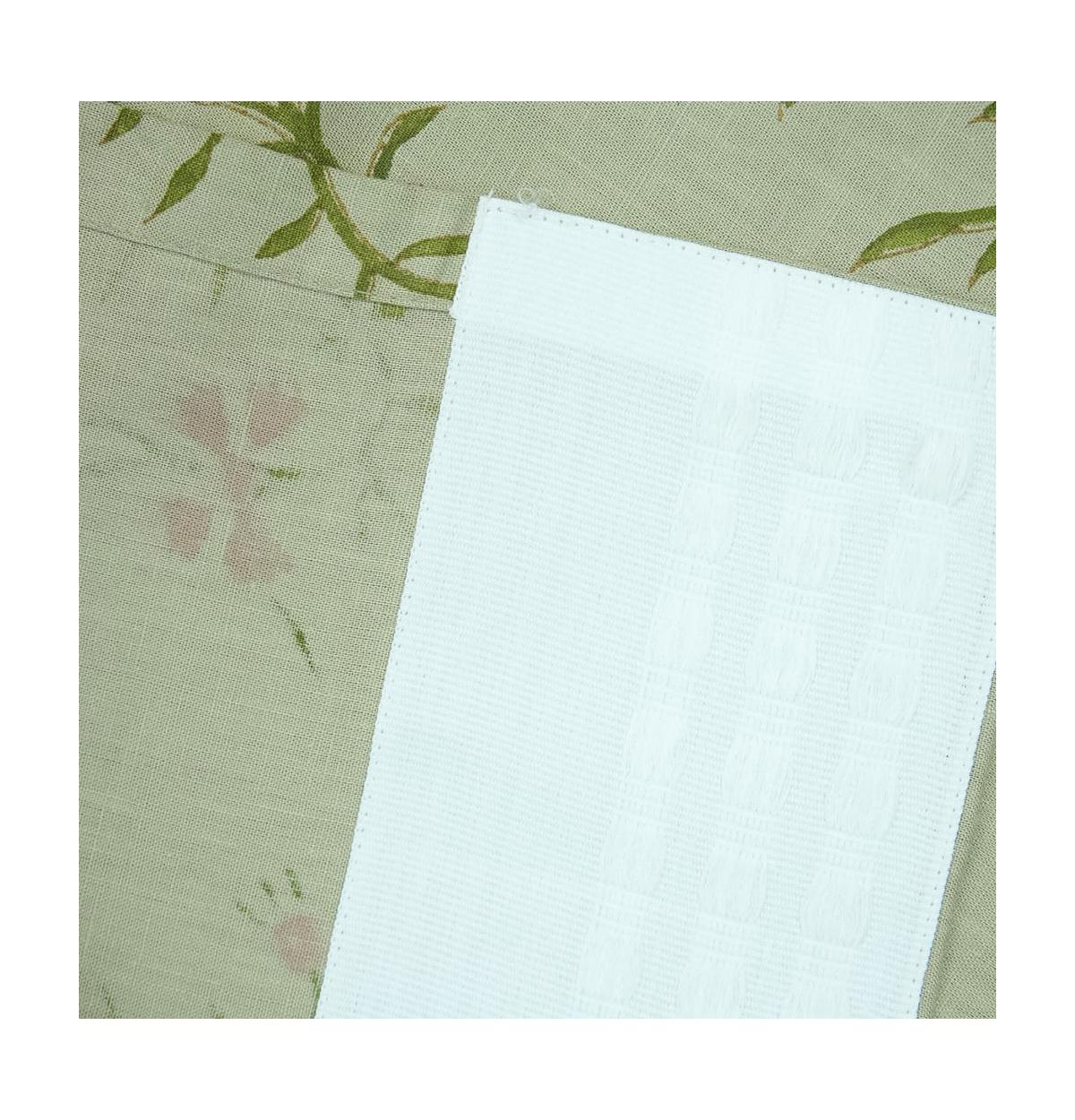 Fabdivine Handcrafted Floral Block Print Viscose Linen Curtains Panel