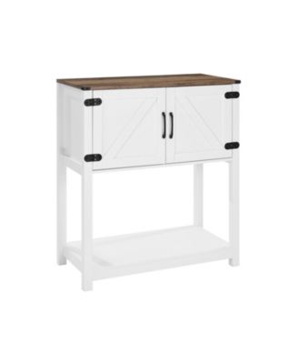 Coffee Bar Table with Storage Shelves and Cabinet, Farmhouse Console for Entryway