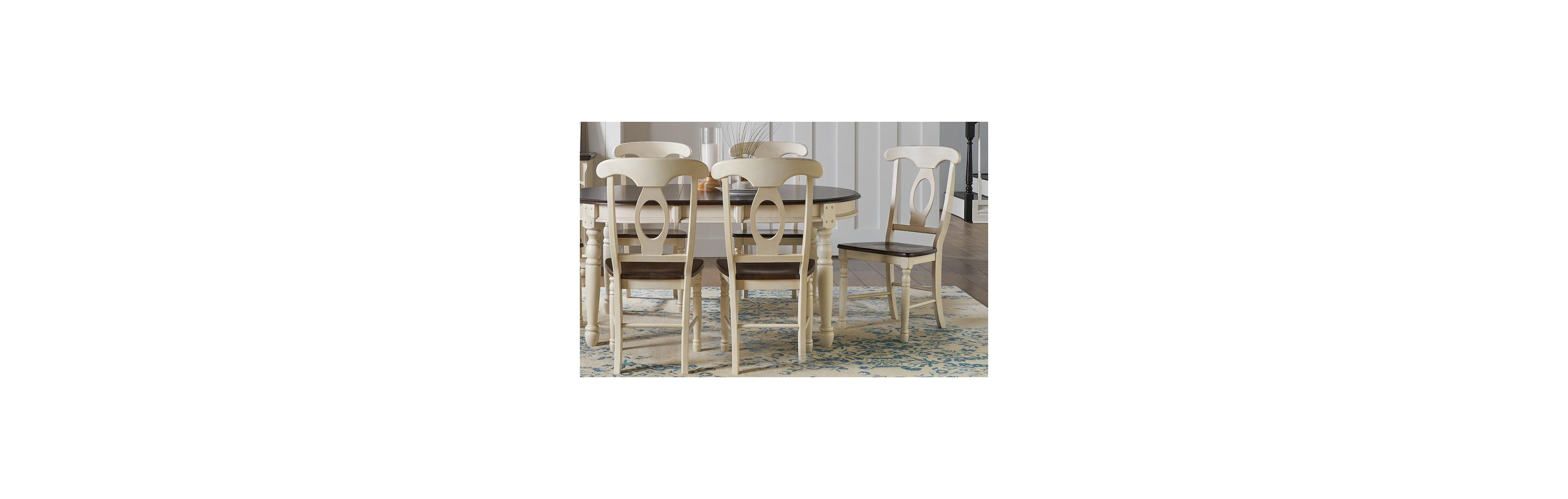A-America British Isles Napoleon Sidechair, Chalk-Cocoa Bean Finish