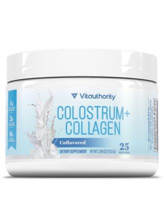 Colostrum Collagen Peptide Protein Powder, Hydrolyzed, HydroPeach, Gut Health, Skin and Immune Support, Unflavored, 25 Servings