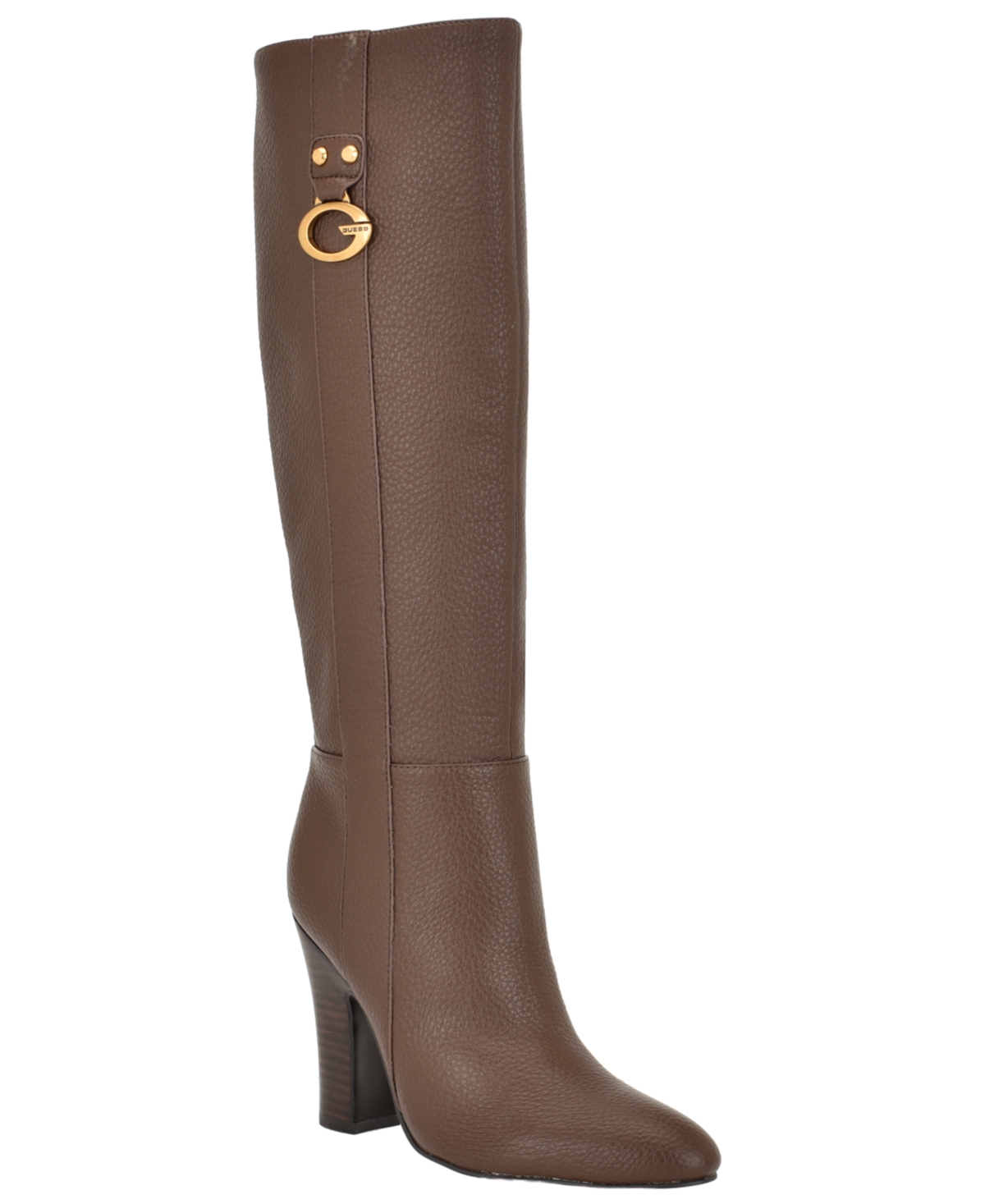 Guess Women's Tyne Block Heel Tall Boots In Dark Brown Pebble
