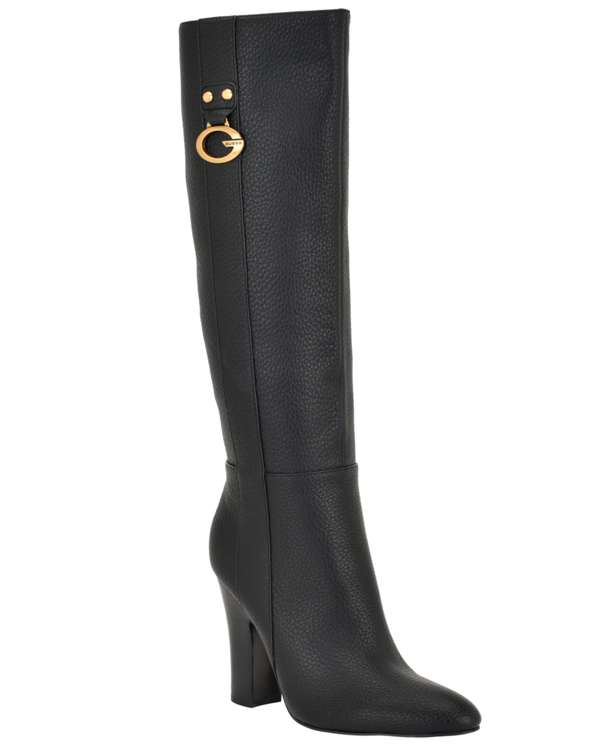 Guess Women's Tyne Block Heel Tall Boots In Black Pebble