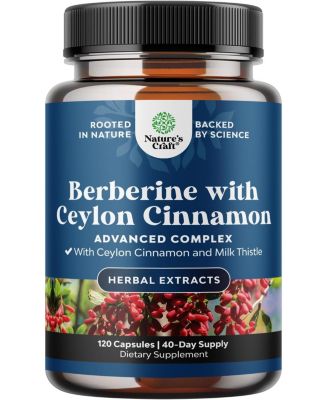 Balancing Berberine Plus Complex, Antioxidant Berberine Plus Ceylon Cinnamon, Heart Health and Sugar Support, 120 Count