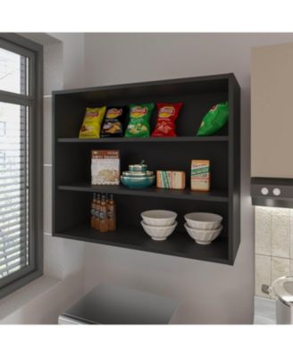 Chinle Wall Cabinet in Melamine with Open Storage