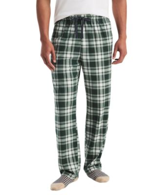 Men's Open Bottom Plaid Fleece Relaxed-Fit Pajama Pants