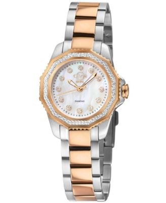 Women's Cortina Swiss Quartz Two tone IPRG/SS Stainless Steel Bracelet Diamond Watch
