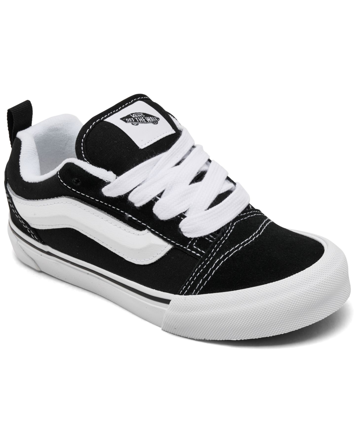 Детские кроссовки Vans Little Kids Knu Skool Lifestyle, цвет: Чёрный / Белый — фото 1