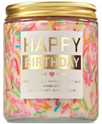 Birthday Candle Gift Set, 7oz Scented Decorated Happy Birthday Candles