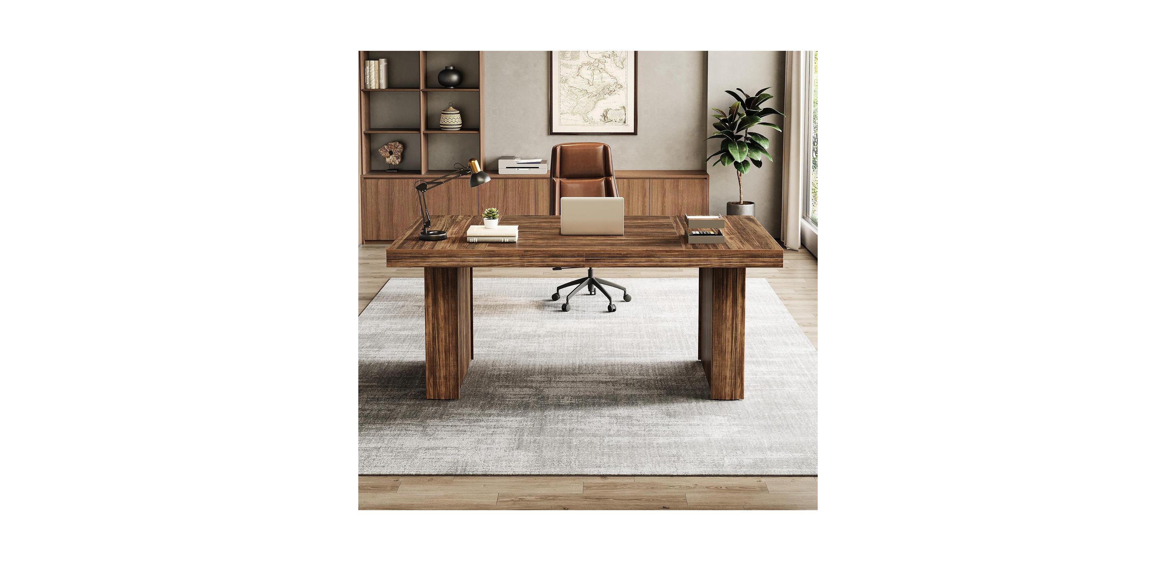 Tribesigns 63" Office Desk, Modern Home Office Computer Desk,Writing