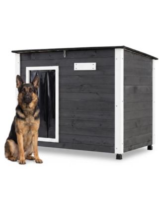 Wooden Dog House Outdoor Spruce Wood Frame Removable Floor
