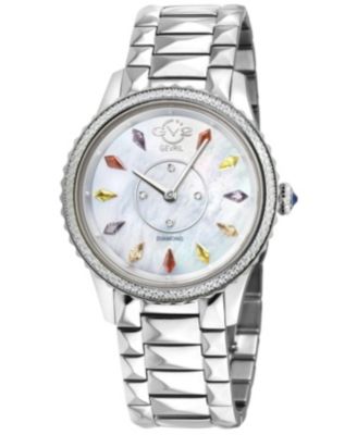 Women's Siena Swiss Quartz Silver Stainless Steel Bracelet Diamond Watch