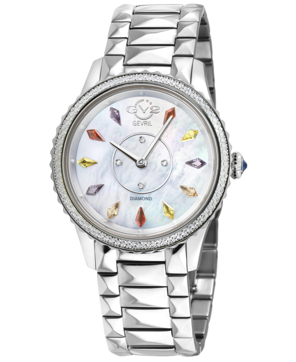 GV2 by Gevril Women's Siena Swiss Quartz Silver Stainless Steel Bracelet Diamond Watch - Silver