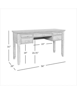 Rustic Shores Coastal Style Distressed Acacia USB Charging Desk