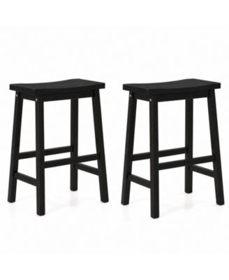 Saddle-Seat Counter Height Stools Set of 2 Backless Barstools with Curved Seat