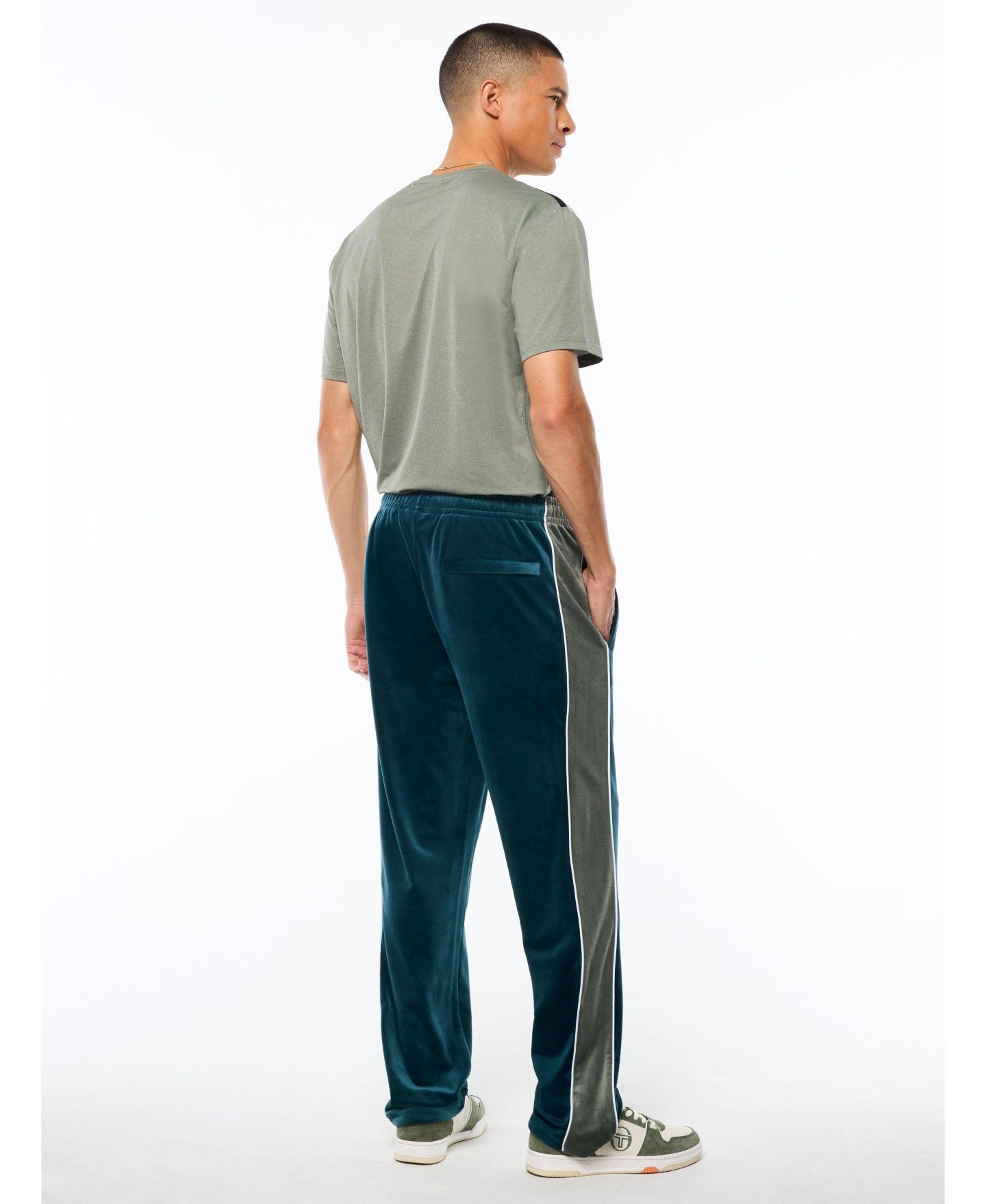 Мужские велюровые спортивные брюки Sergio Tacchini Forato, цвет: Mediterranea — фото 3