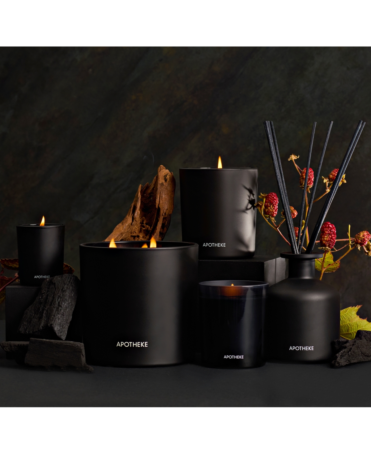 Apotheke Charcoal 3-Wick Scented Candle, 0.26 oz.