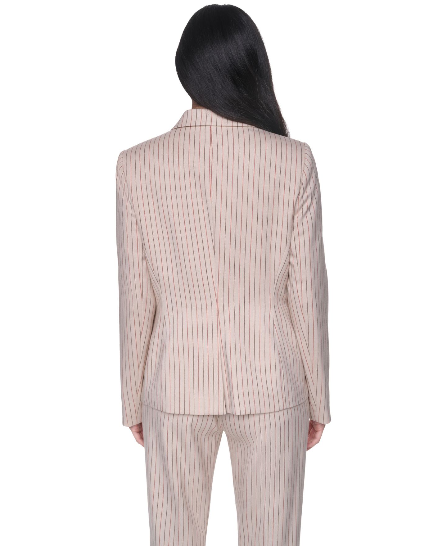 Женский пиджак Tommy Hilfiger Pinstripe One-Button Blazer, цвет: Хаки разноцветный — фото 5