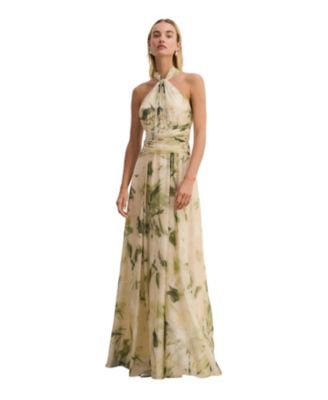 Women's Rivera Silk Halter Maxi Dress