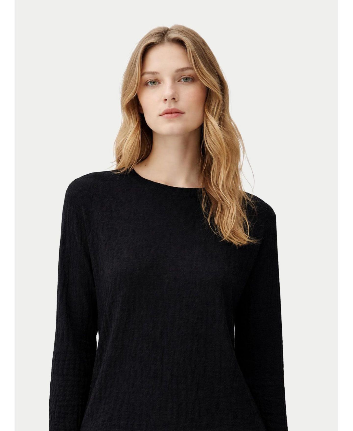 Женский свитер Gobi Cashmere Silk Cashmere Textured, цвет: Чёрный — фото 4