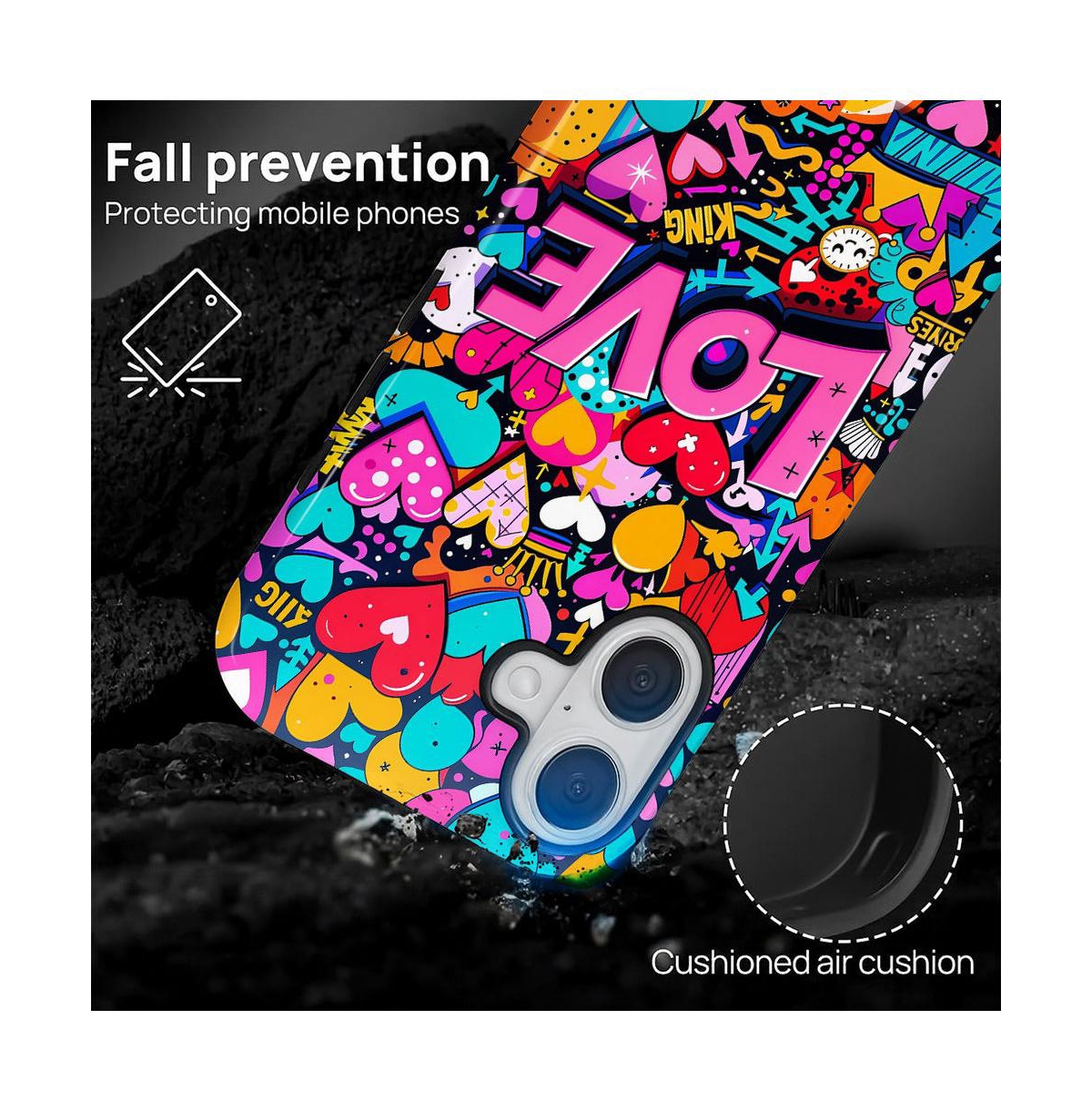 Lisen Pop Love Dual-Layer Anti-Slip Grip Phone Case Compatible with Apple iPhone 15 Plus