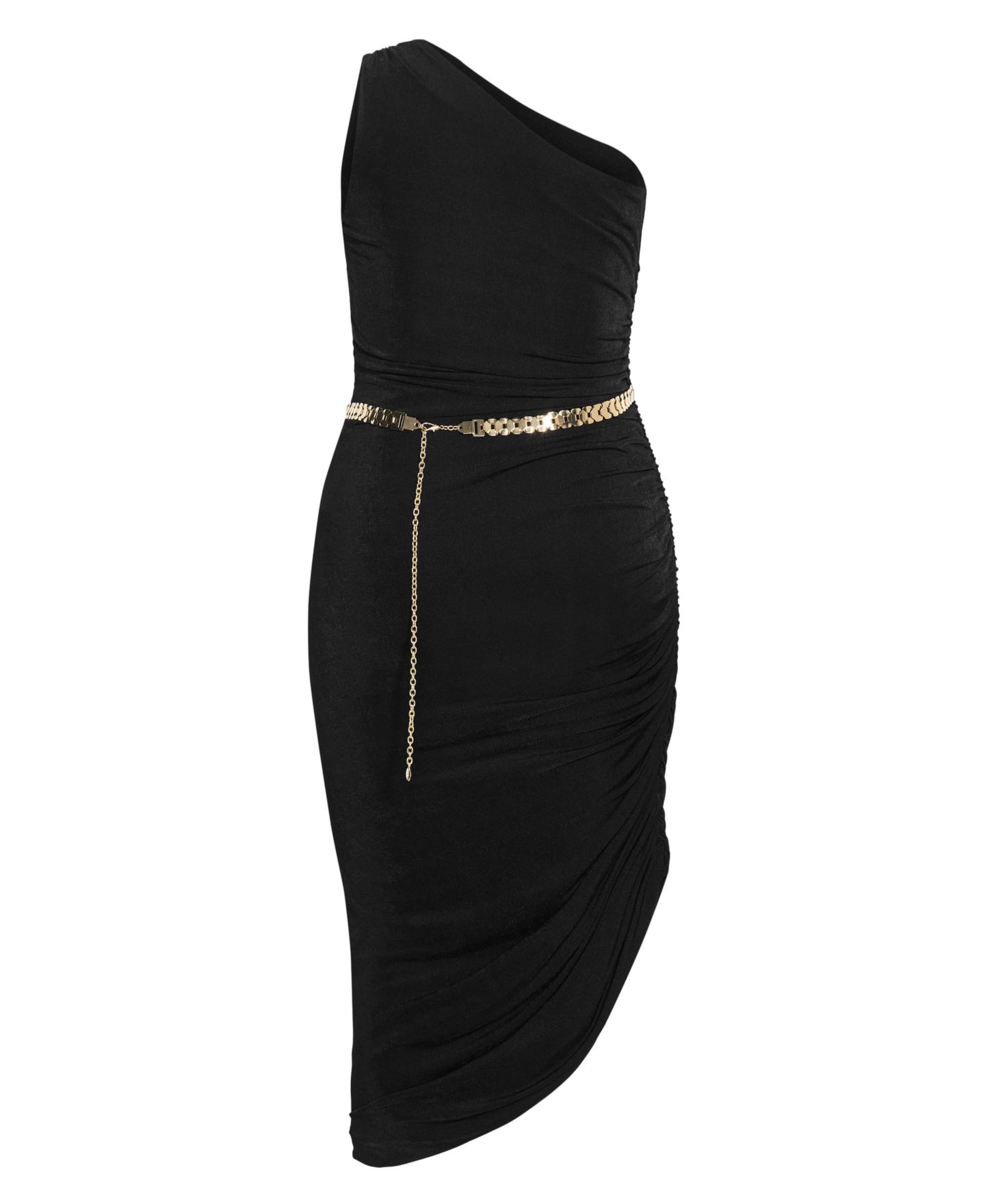 Женское платье CITY CHIC Plus Size Orbit One-Shoulder Body-Con Midi, цвет: Чёрный — фото 5