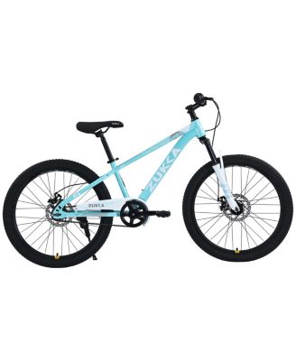 Mountain Bike 24 Inch Front Suspension Fork Double Disc Brakes, 220 lbs, Ages 9-12