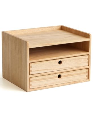 Solid Wood 3 Tier Desk Organizer Paper Sorter Document Holder For Office Supplies