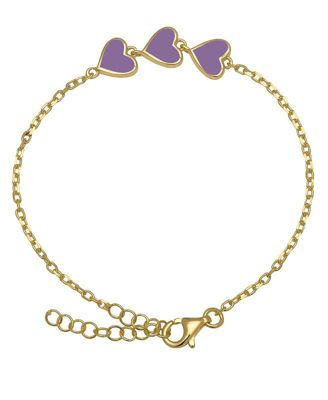 Girls Multi Hearts Chain Link Bracelet in 14K