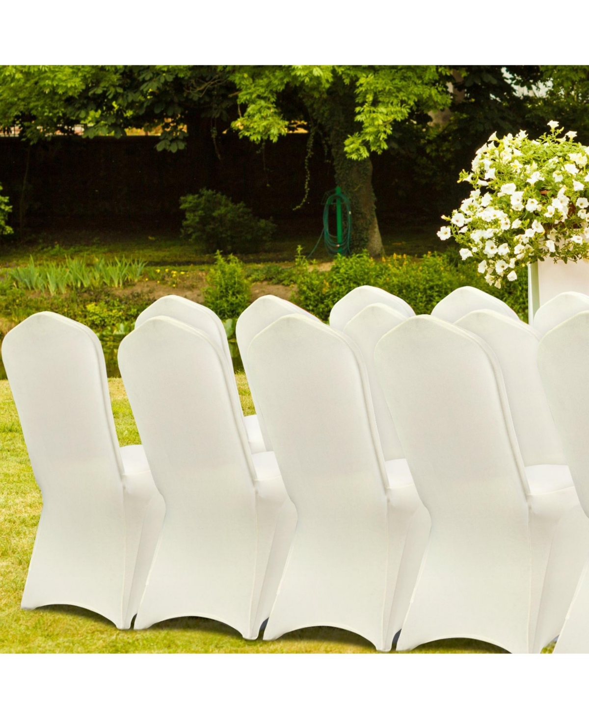Slickblue 50 Pack Spandex Folding Chair Covers for Wedding Events