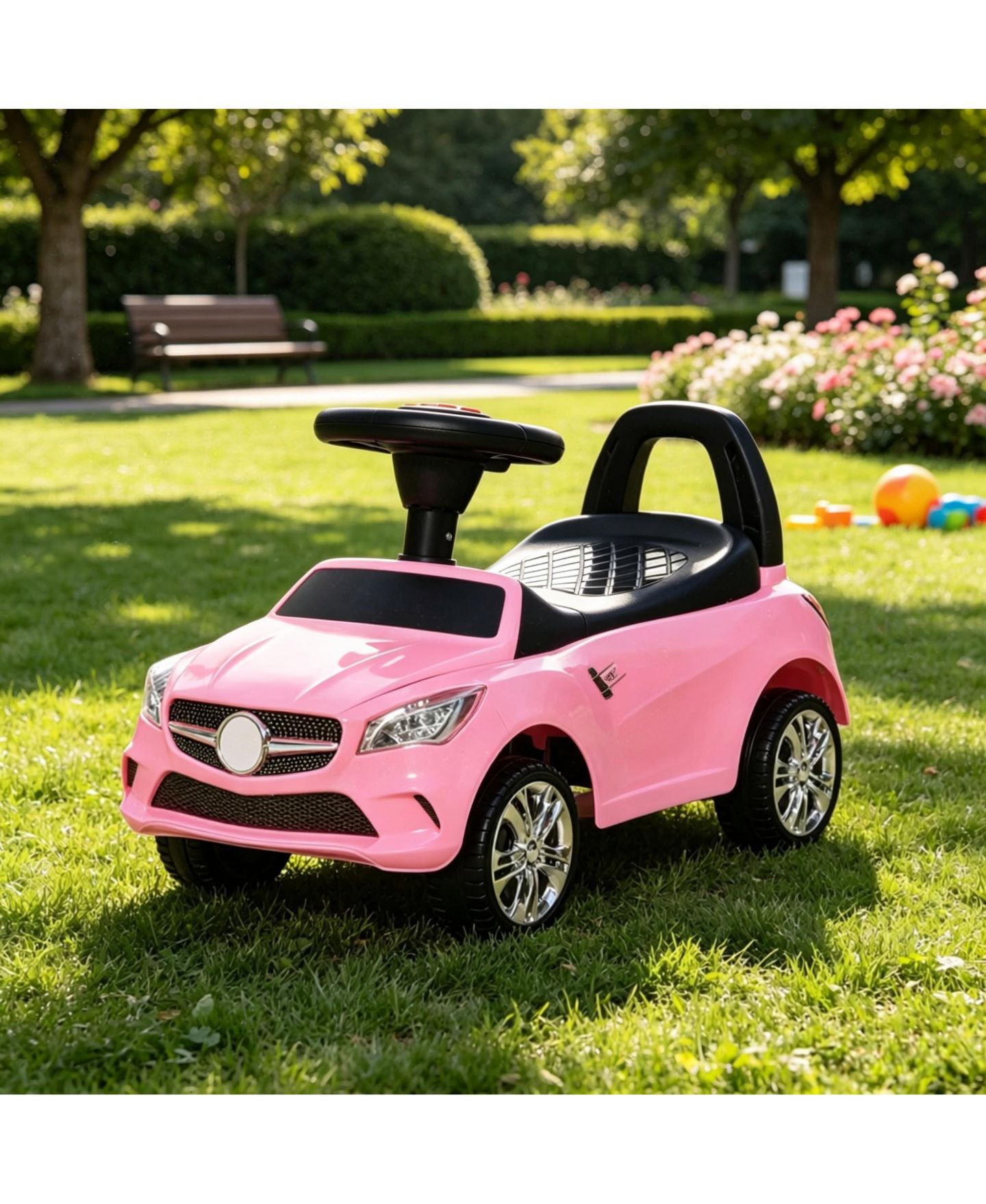 Детская игрушка SEVORLEY Foot-to-Floor Ride-On Push Car with Horn, Music and Lights, Ages 18-36 Months, цвет: Розовый — фото 4