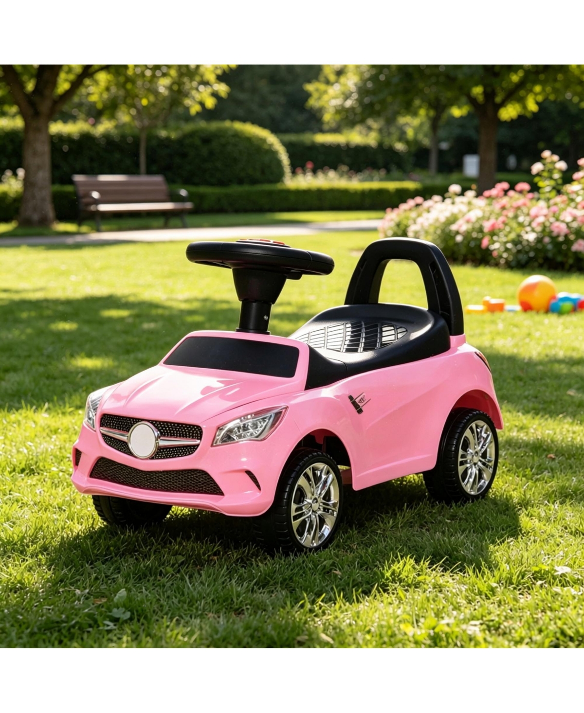Sevorley Foot-to-Floor Ride-On Push Car with Horn, Music and Lights, Ages 18-36 Months