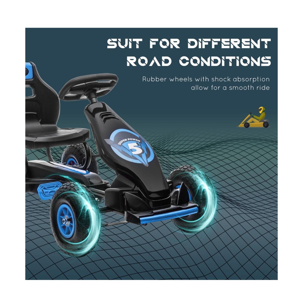 Sevorley Kids Pedal Go-Kart with Adjustable Seat, Handbrake and Pedal Drive, Ages 5-12