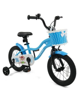 14-Inch Kids Bike with Detachable Training Wheels and Dual Brakes, Ages 3-5